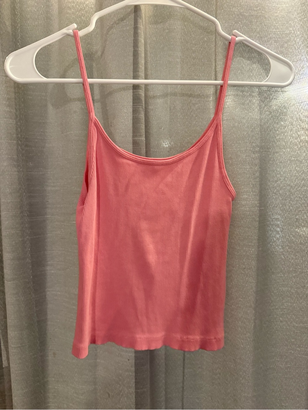 Brandy Melville Pink Ribbed Spaghetti Strap Tank